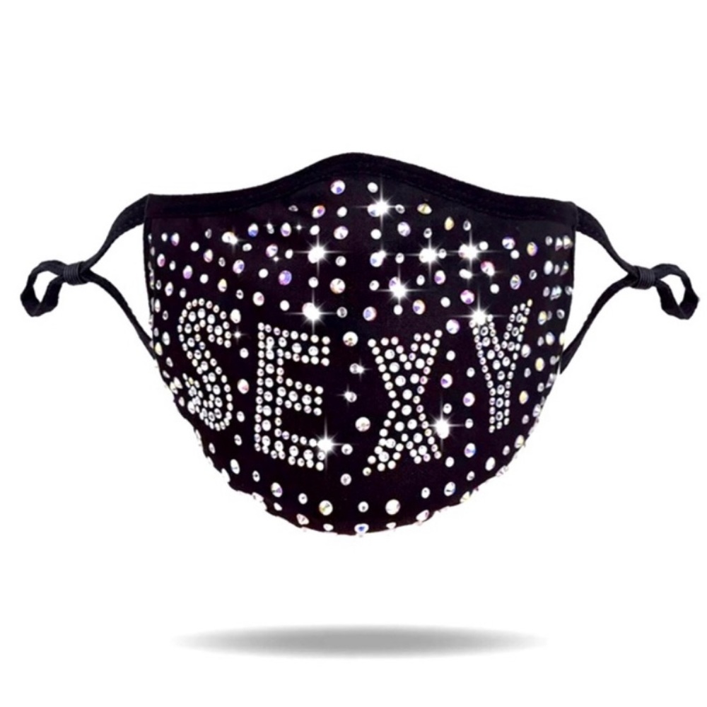 ๐ท Rhinestone BOSS Adjustable Face Mask - Picture 2 of 4